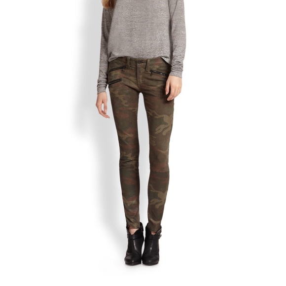 RAG & BONE LEATHER CAMO PANTS SZ 30 EUC WORN ONCE - Picture 1 of 5